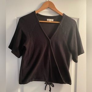 Madewell Drapey Ottoman Jacquard Wrap Top